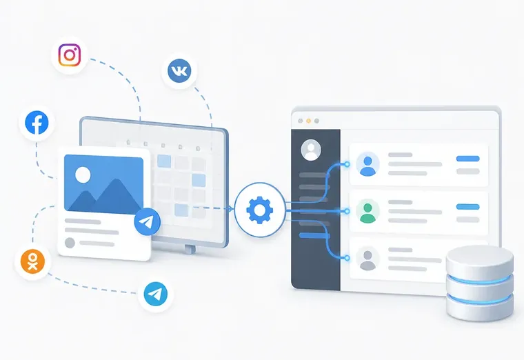 Как связать автопостинг контента с заполнением CRM менеджерами?