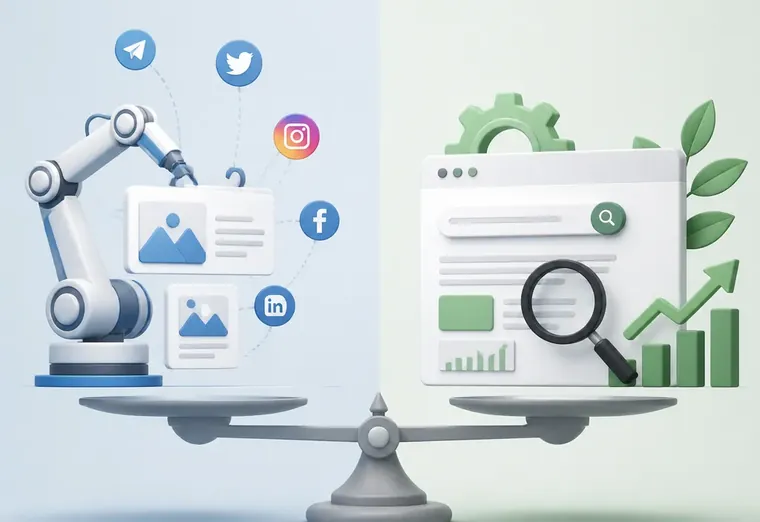 Автопостинг контента против SEO: что выбрать для видимости?