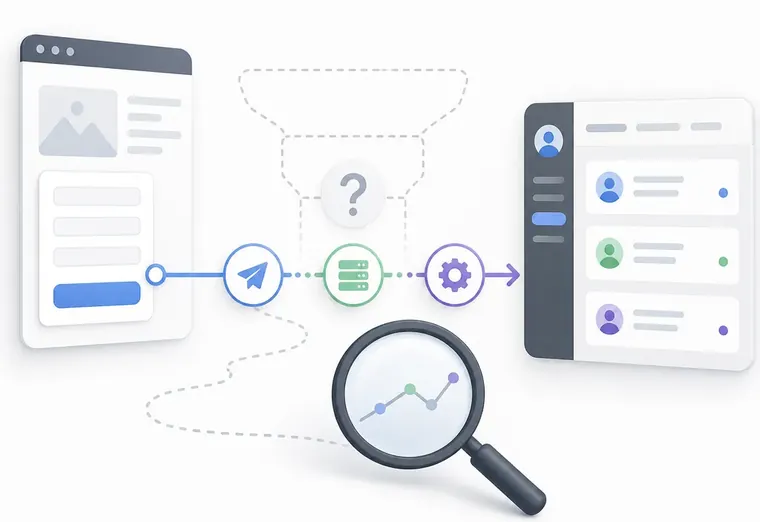 Как проверить путь заявки с сайта до CRM, если воронка не видна?