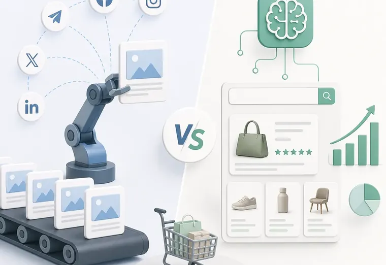 Автопостинг vs SEO-оптимизация для нейросетей: выбор для e-commerce