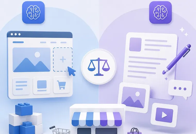 AI-конструктор сайтов vs генерация контента ИИ: что выбрать магазину?